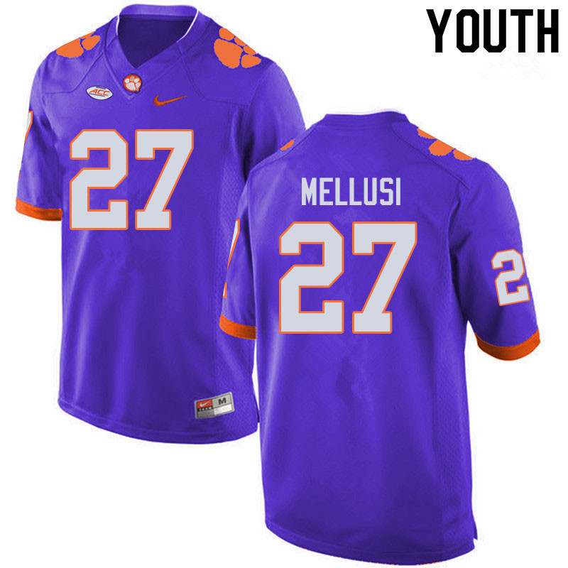 Youth #27 Chez Mellusi Clemson Tigers College Football Jerseys Sale-Purple